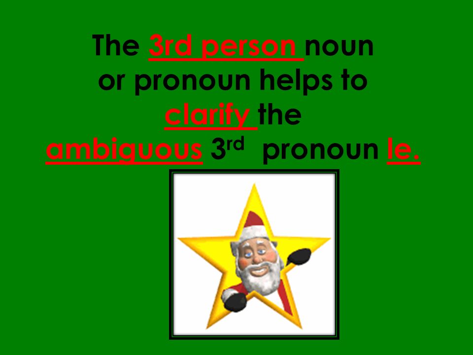 ambiguous 3rd pronoun le.