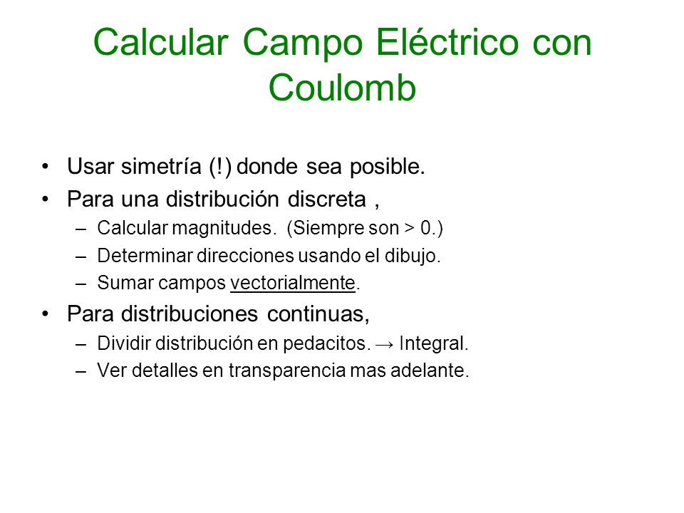Calcular Campo Eléctrico con Coulomb