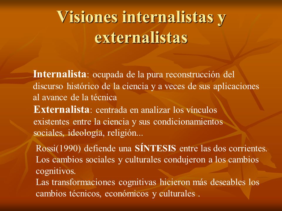 Visiones internalistas y externalistas
