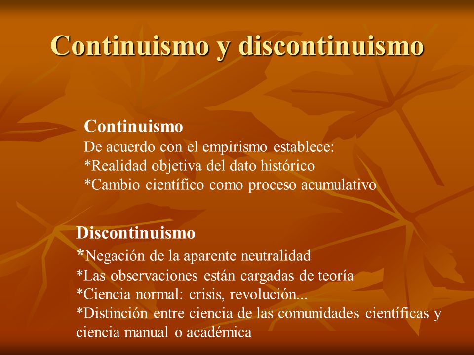 Continuismo y discontinuismo