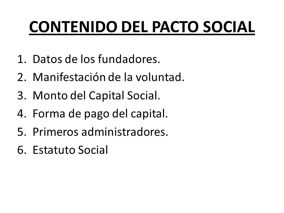 CONTENIDO DEL PACTO SOCIAL