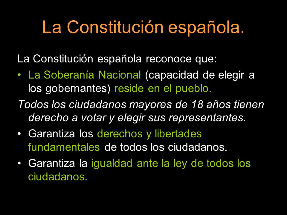 La Constitución española.