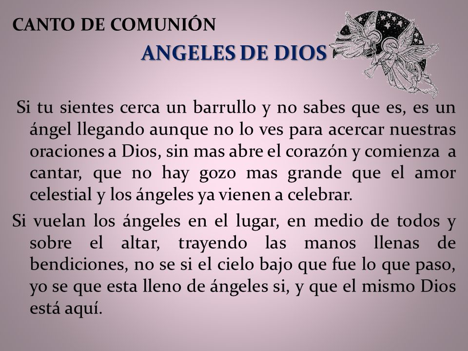 ANGELES DE DIOS CANTO DE COMUNIÓN