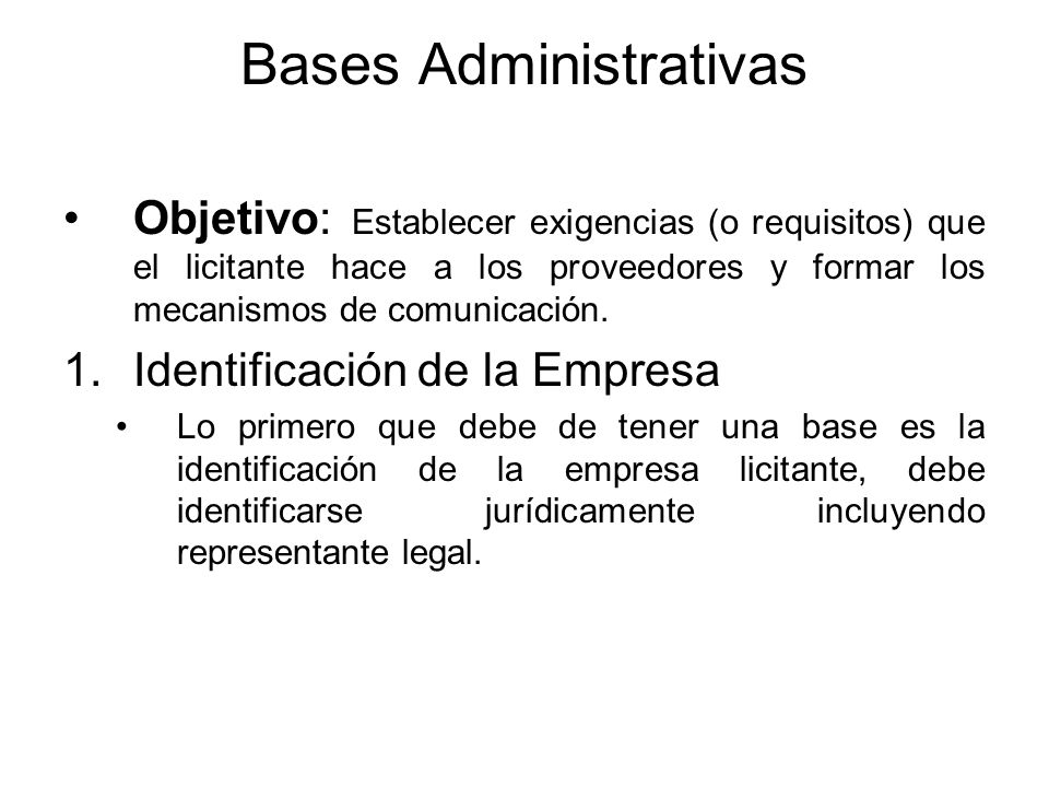 Bases Administrativas