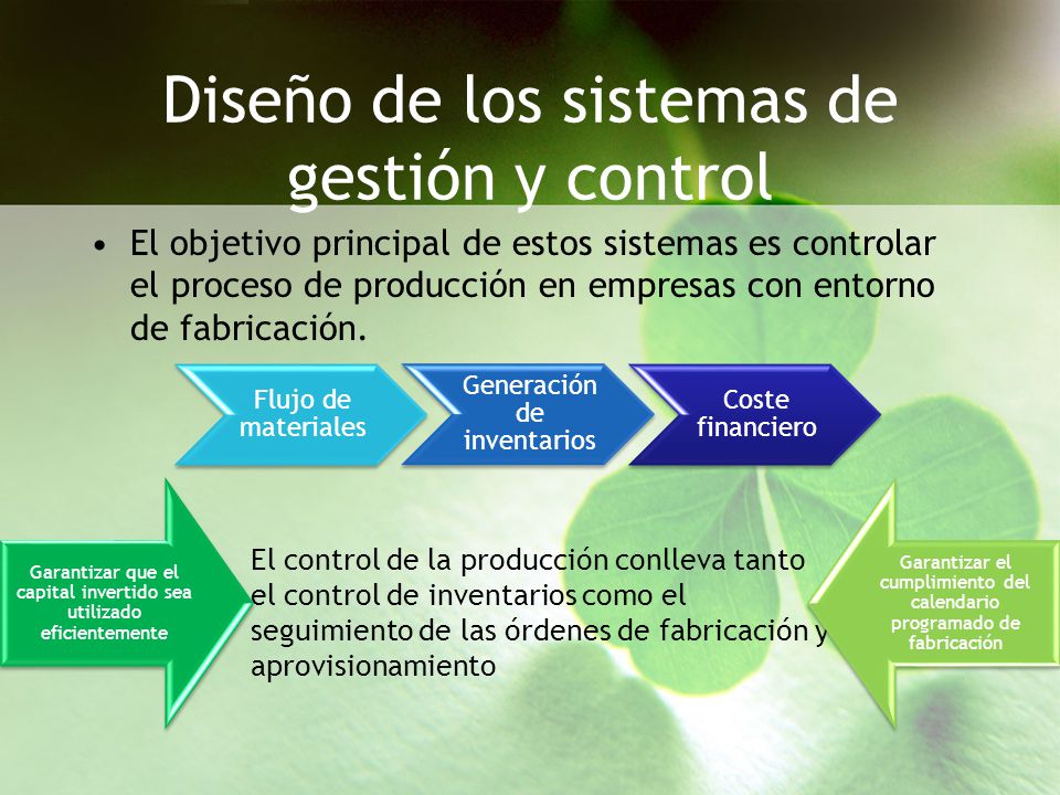 Diseño de los sistemas de gestión y control