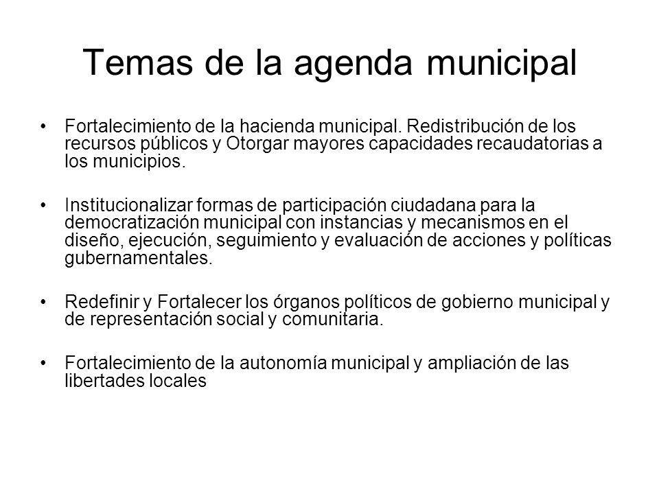 Temas de la agenda municipal