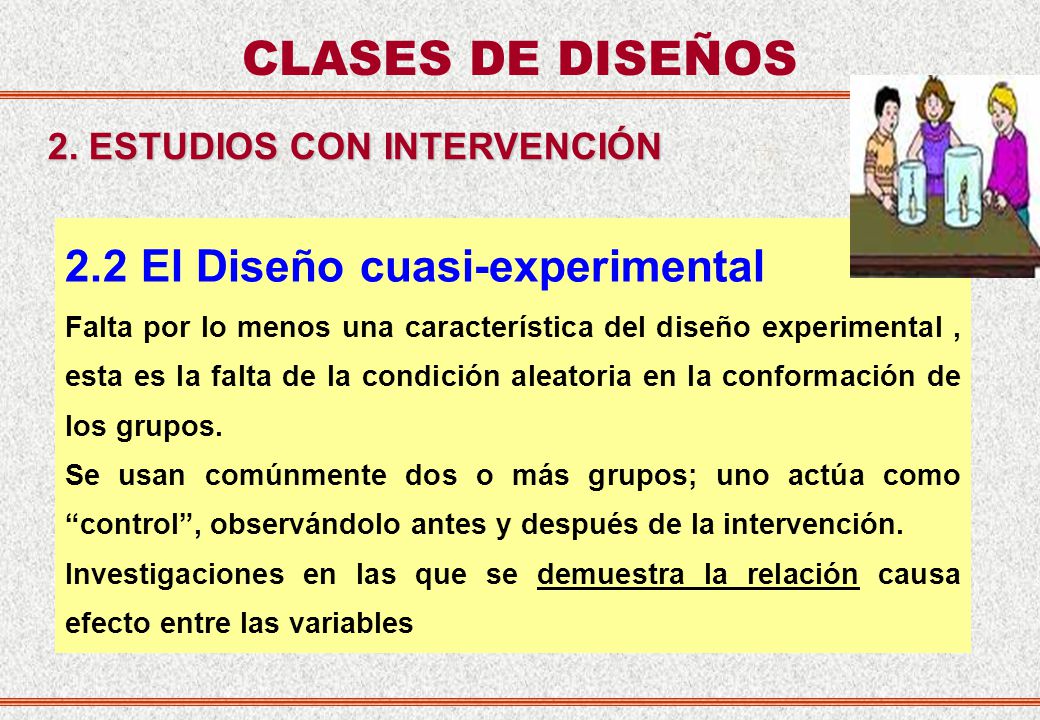 CLASES DE DISEÑOS 2.2 El Diseño cuasi-experimental