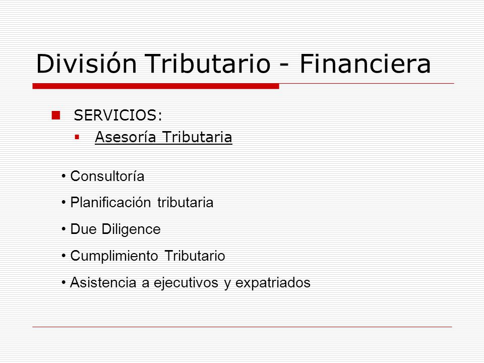 División Tributario - Financiera