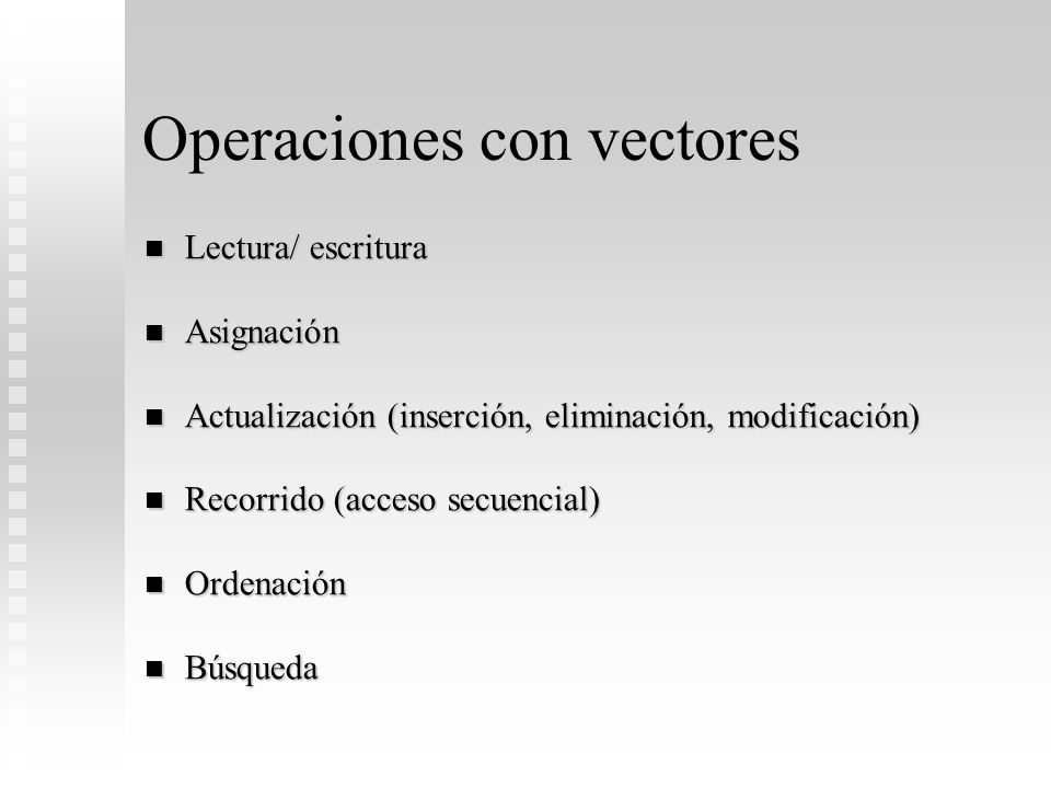 Operaciones con vectores