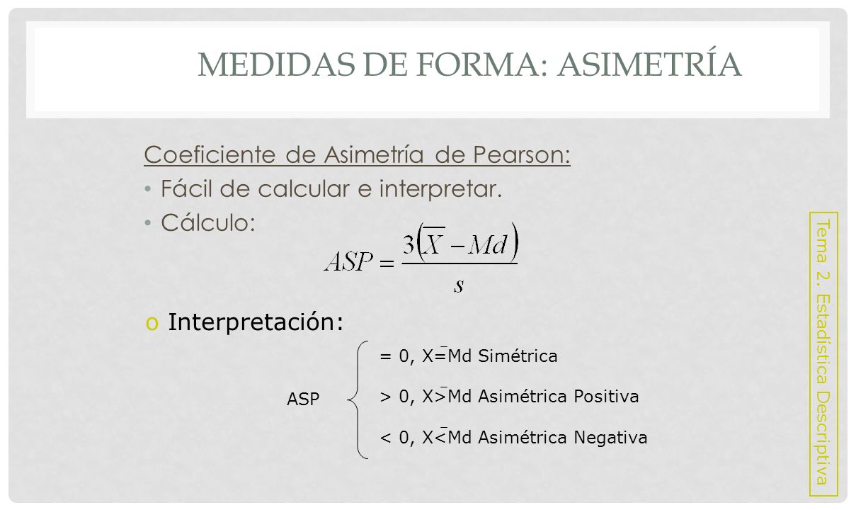 Medidas de Forma: Asimetría