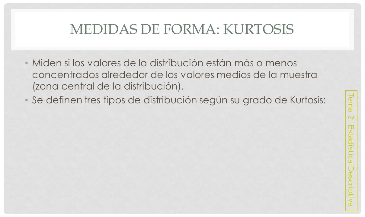 Medidas de Forma: Kurtosis