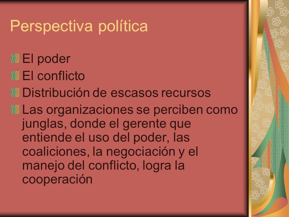 Perspectiva política El poder El conflicto
