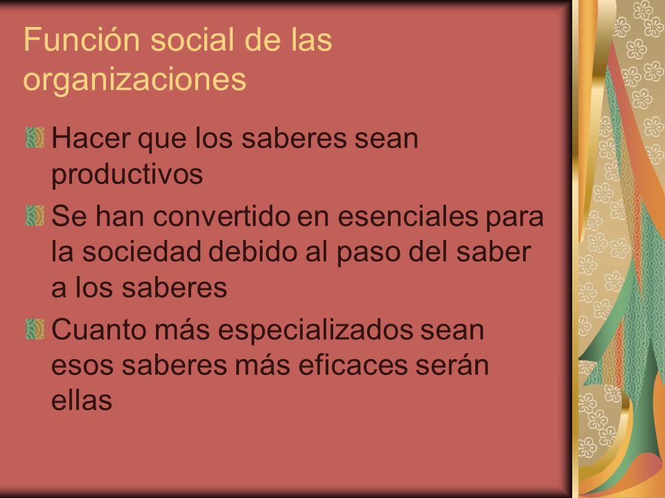 Función social de las organizaciones