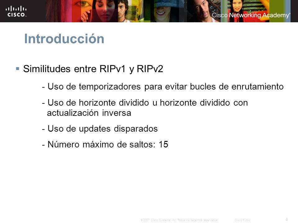 Introducción Similitudes entre RIPv1 y RIPv2