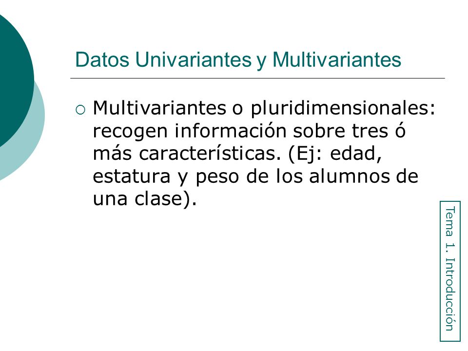 Datos Univariantes y Multivariantes