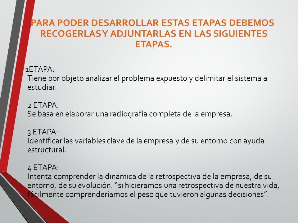 PARA PODER DESARROLLAR ESTAS ETAPAS DEBEMOS RECOGERLAS Y ADJUNTARLAS EN LAS SIGUIENTES ETAPAS.