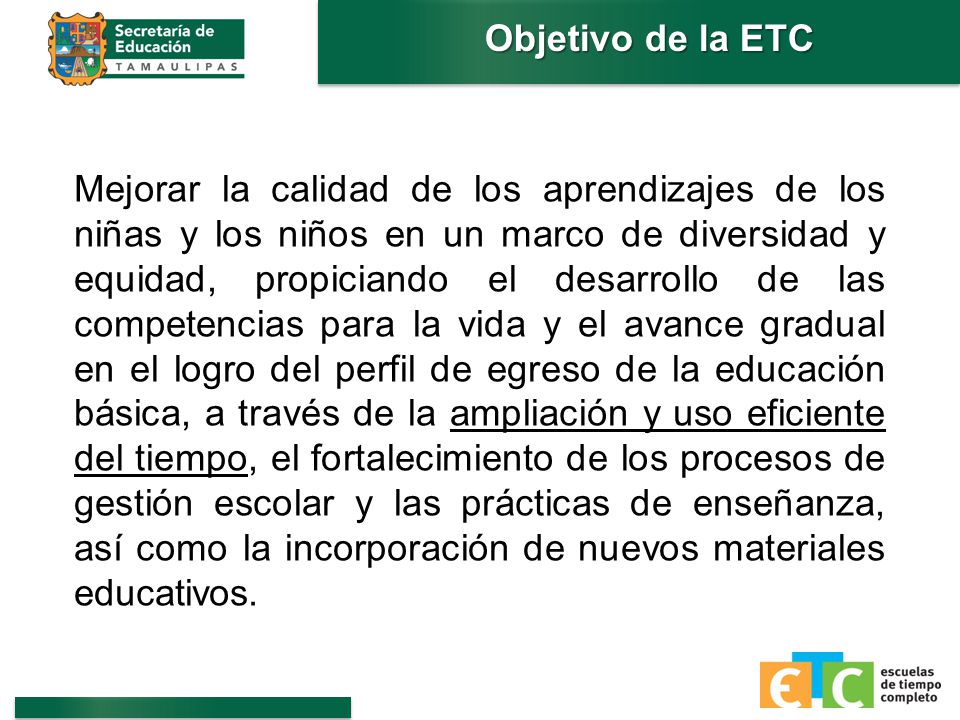 Objetivo de la ETC