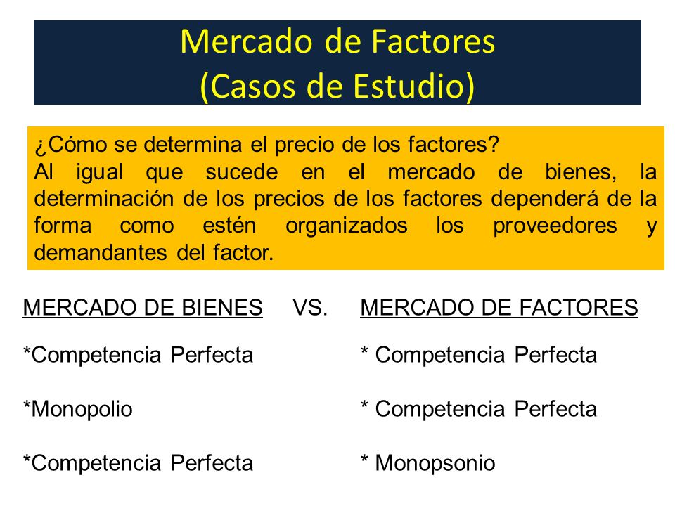 Mercado de Factores (Casos de Estudio)