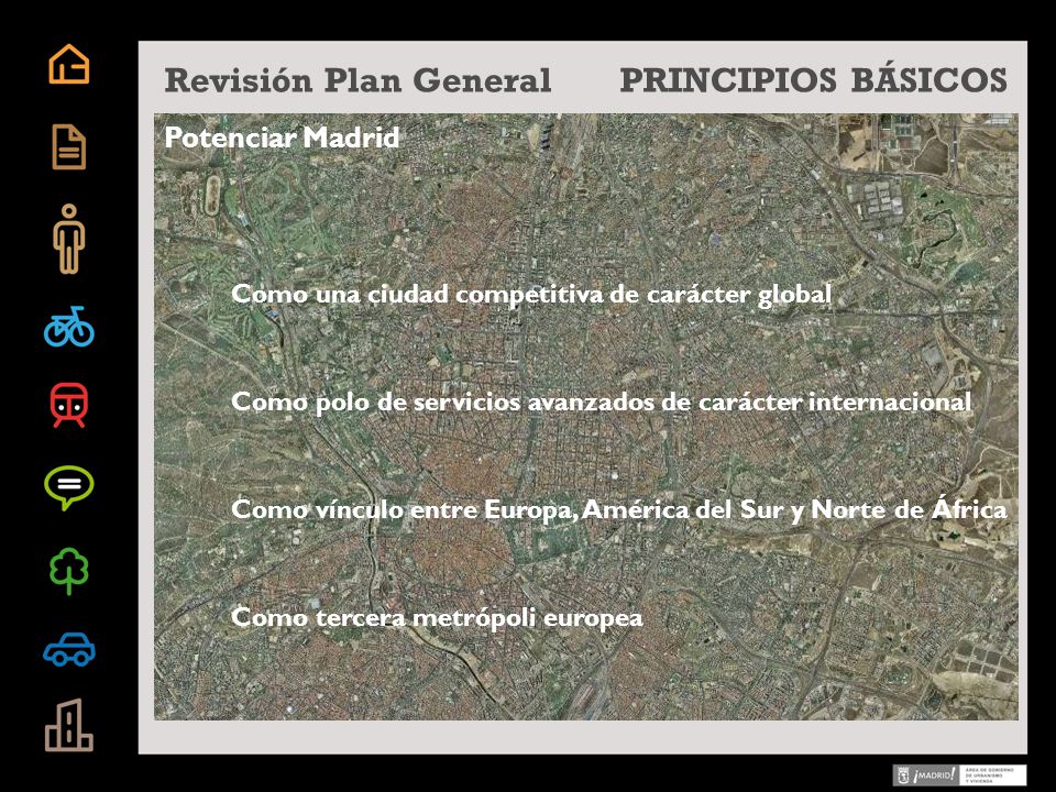Revisión Plan General PRINCIPIOS BÁSICOS Potenciar Madrid
