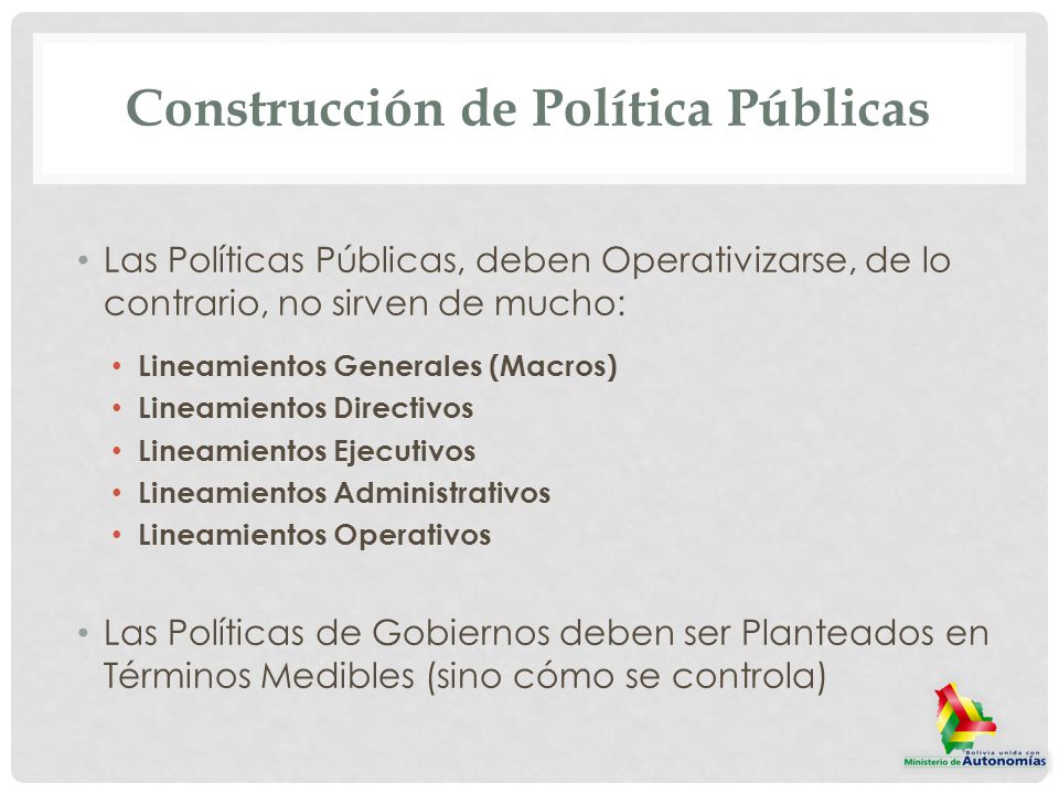 Construcción de Política Públicas