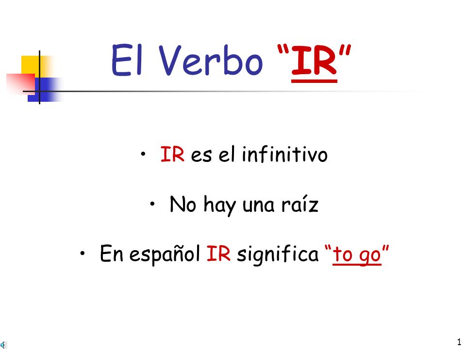 En español IR significa to go