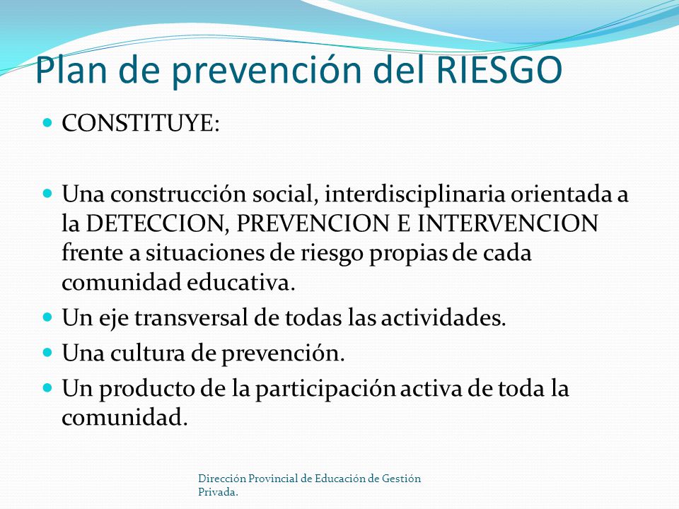 Plan de prevención del RIESGO