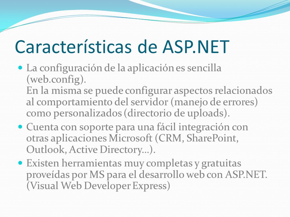 Características de ASP.NET