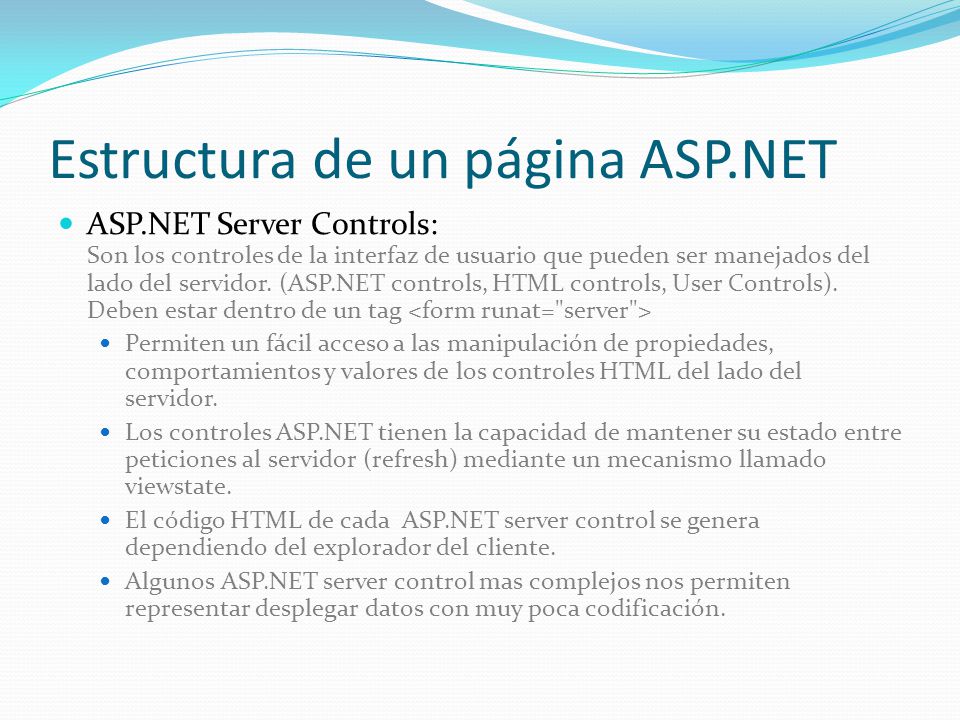 Estructura de un página ASP.NET