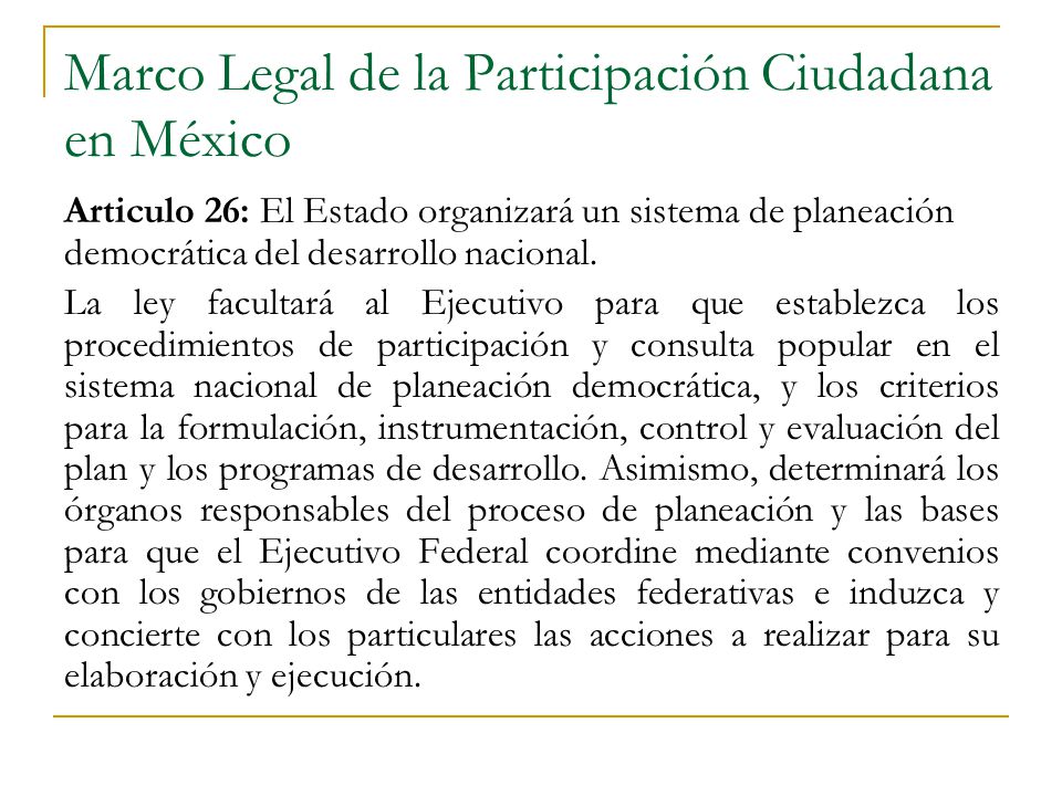 Marco Legal de la Participación Ciudadana en México