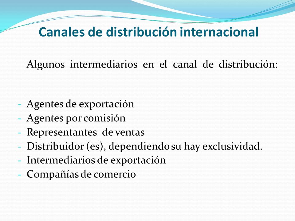 Canales de distribución internacional