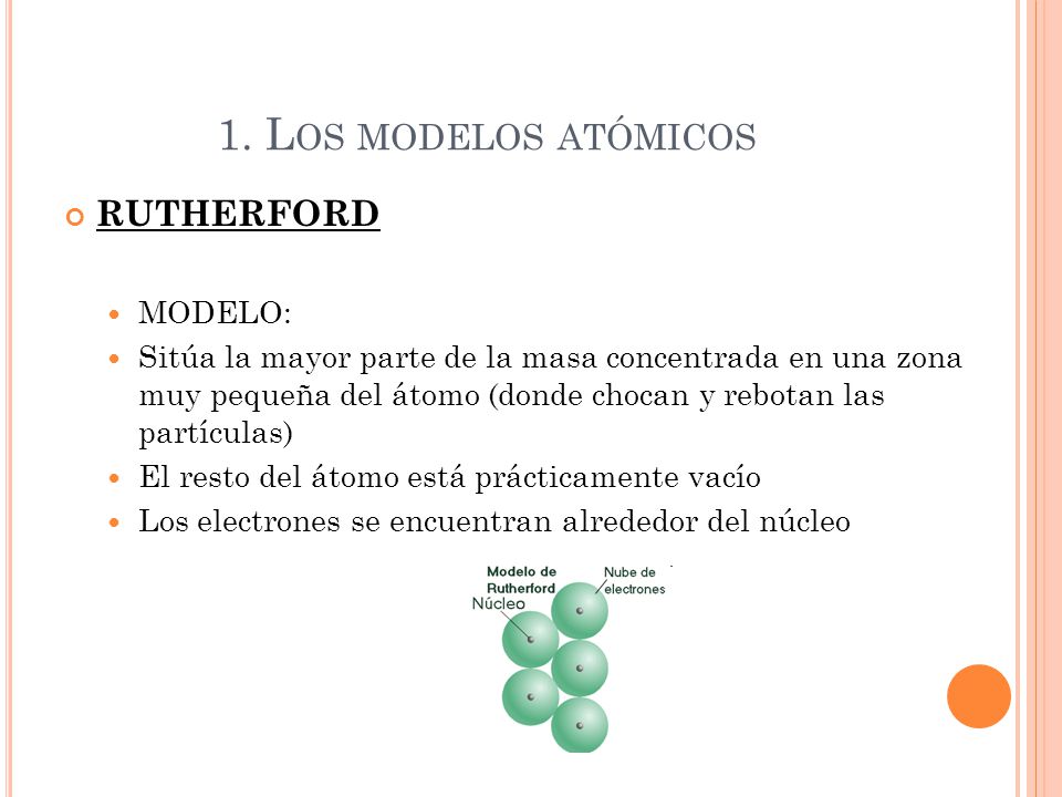 1. Los modelos atómicos RUTHERFORD MODELO: