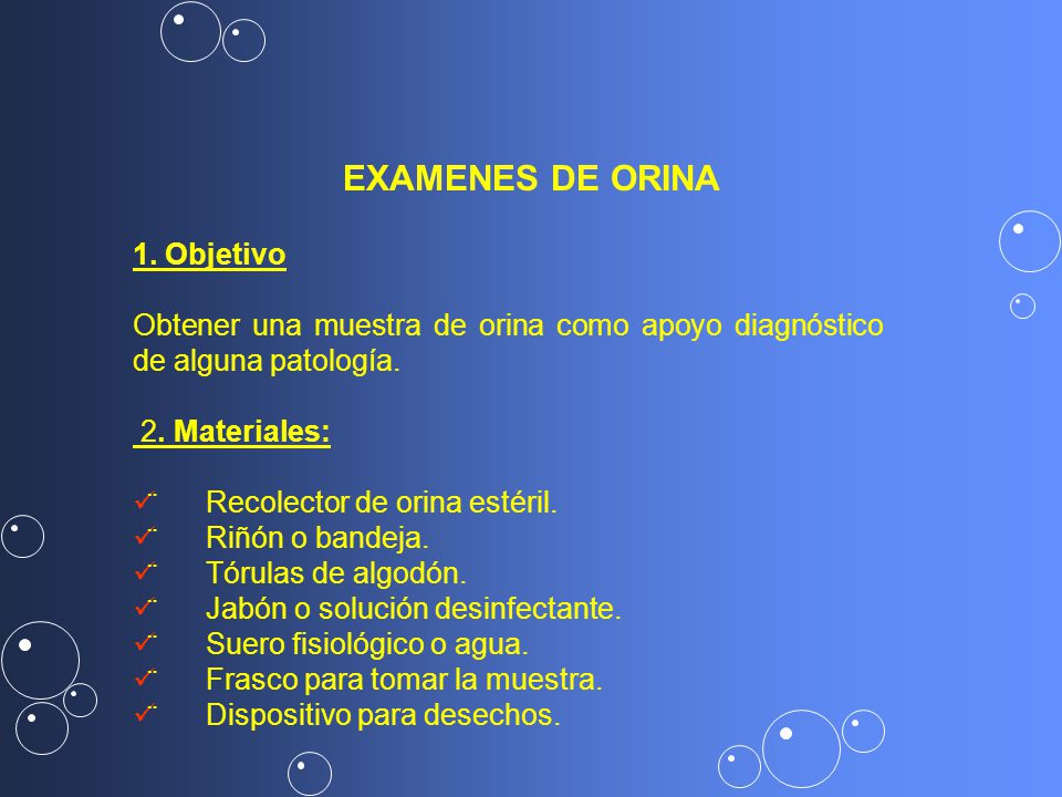 EXAMENES DE ORINA 1. Objetivo