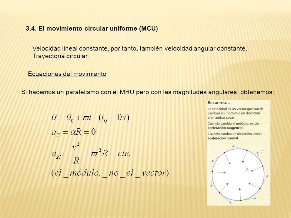 3.4. El movimiento circular uniforme (MCU)