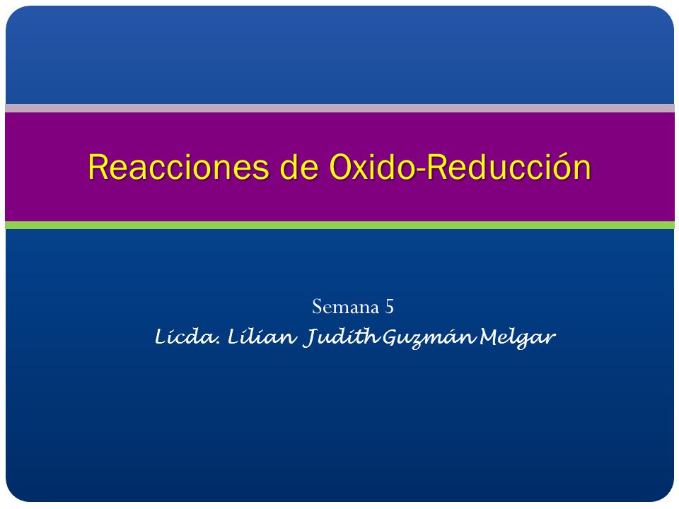 Reacciones de Oxido-Reducción