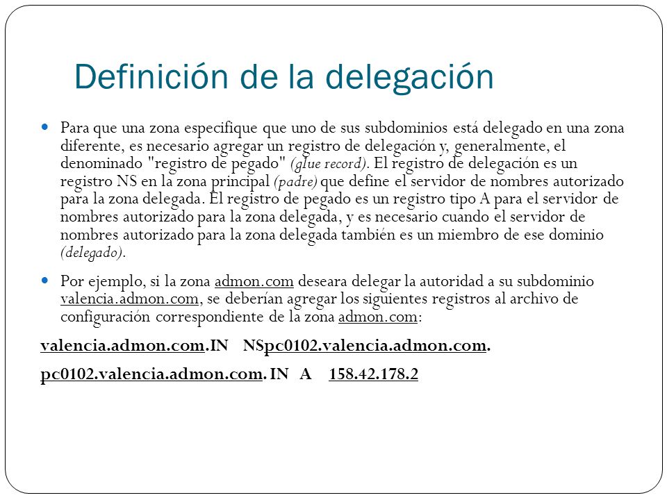 Definición de la delegación