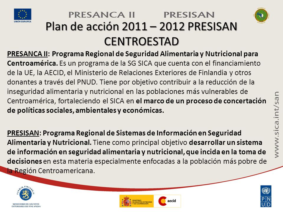 Plan de acción 2011 – 2012 PRESISAN CENTROESTAD