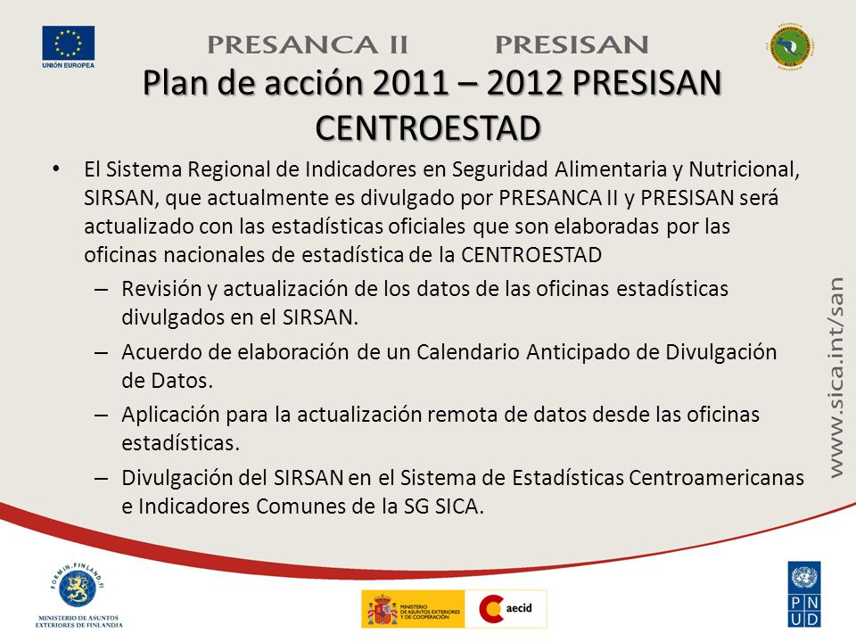 Plan de acción 2011 – 2012 PRESISAN CENTROESTAD