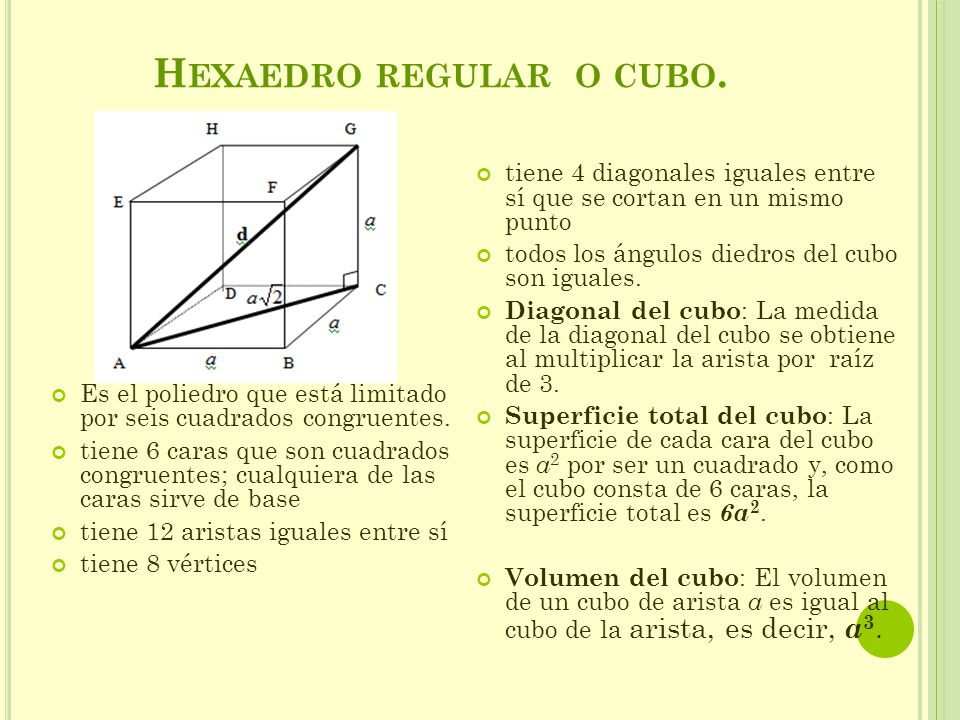 Hexaedro regular o cubo.