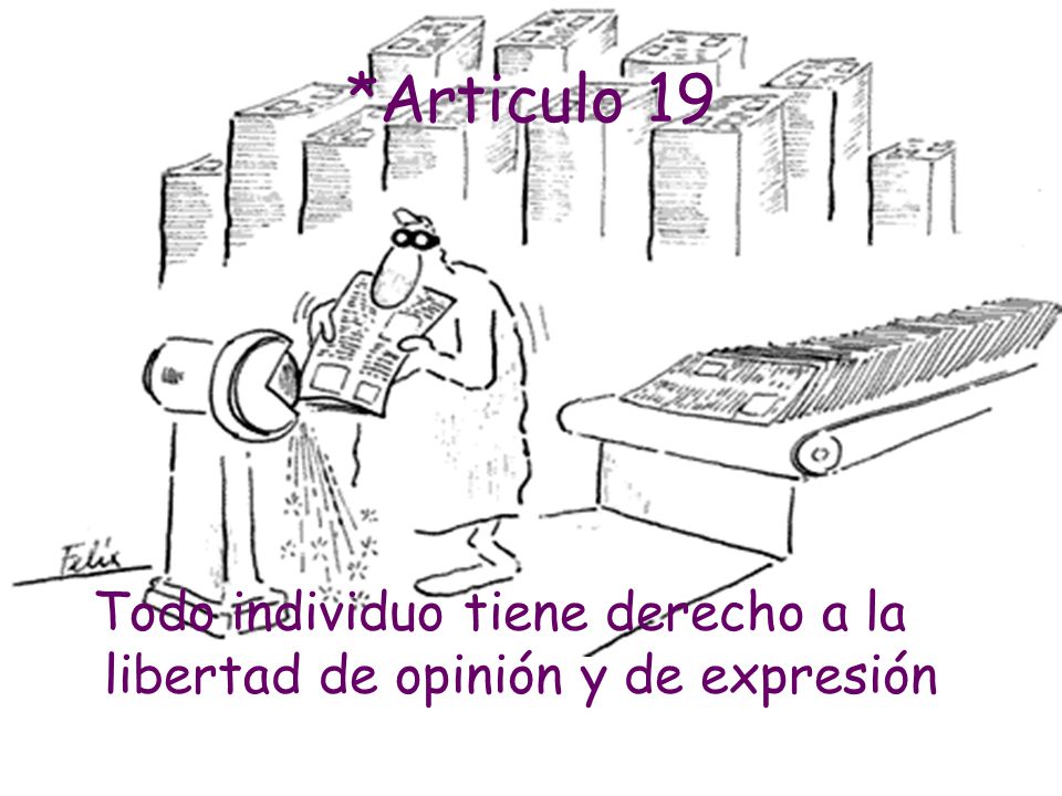 *Articulo 19 Todo individuo tiene derecho a la libertad de opinión y de expresión