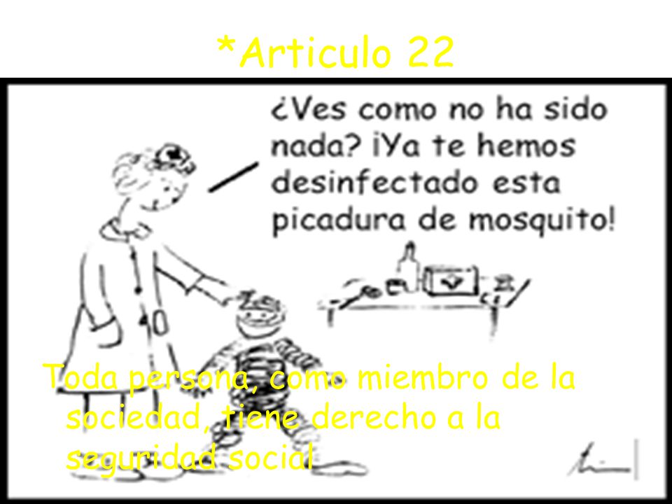 *Articulo 22 Toda persona, como miembro de la sociedad, tiene derecho a la seguridad social