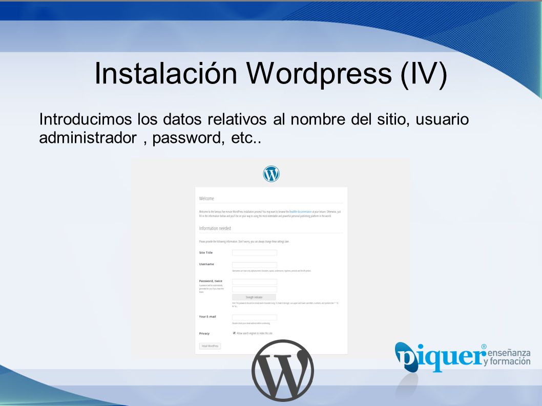 Instalación Wordpress (IV)