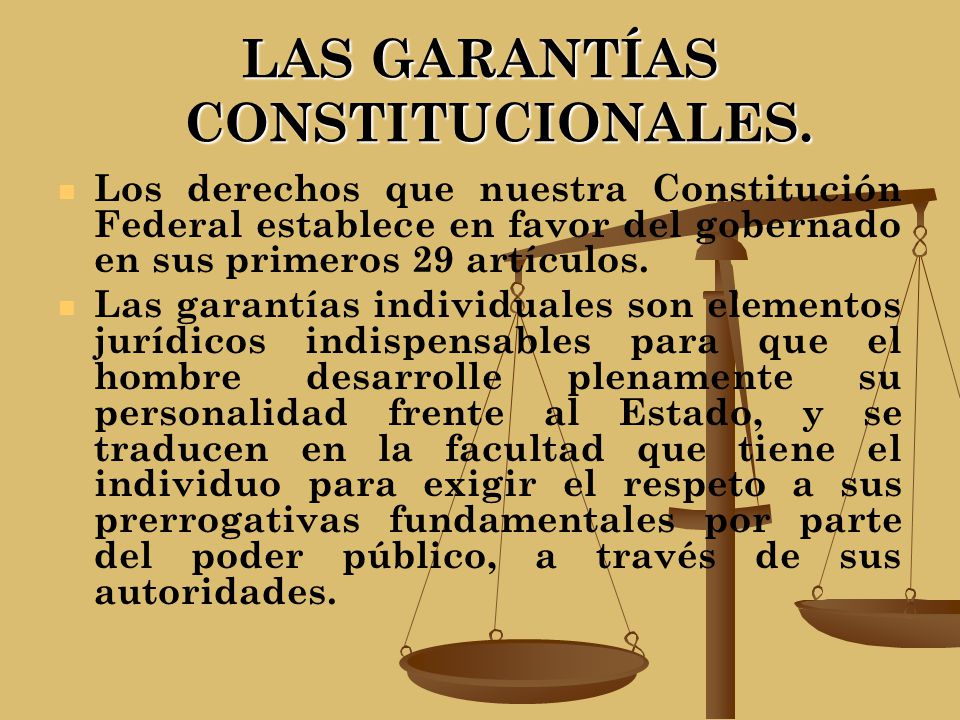 LAS GARANTÍAS CONSTITUCIONALES.