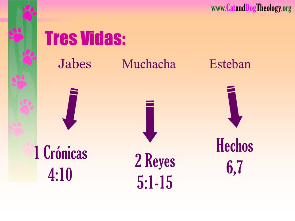 Tres Vidas: Hechos 6,7 1 Crónicas 4:10 2 Reyes 5:1-15 Jabes Muchacha