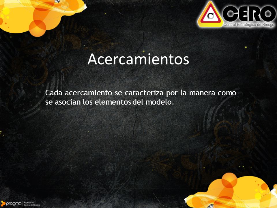 Acercamientos Cada acercamiento se caracteriza por la manera como se asocian los elementos del modelo.