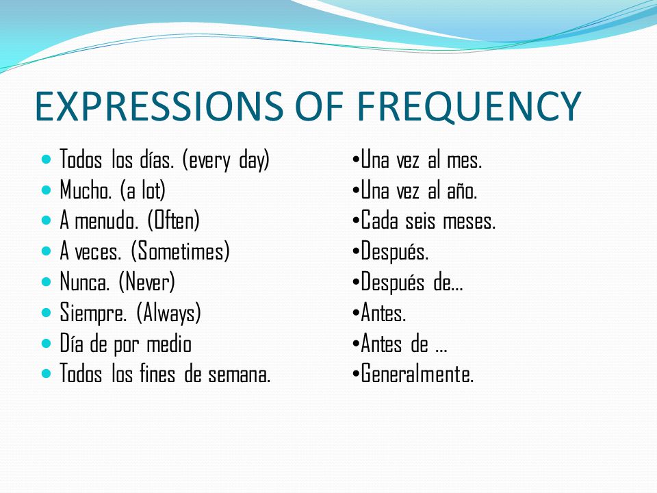 EXPRESSIONS OF FREQUENCY