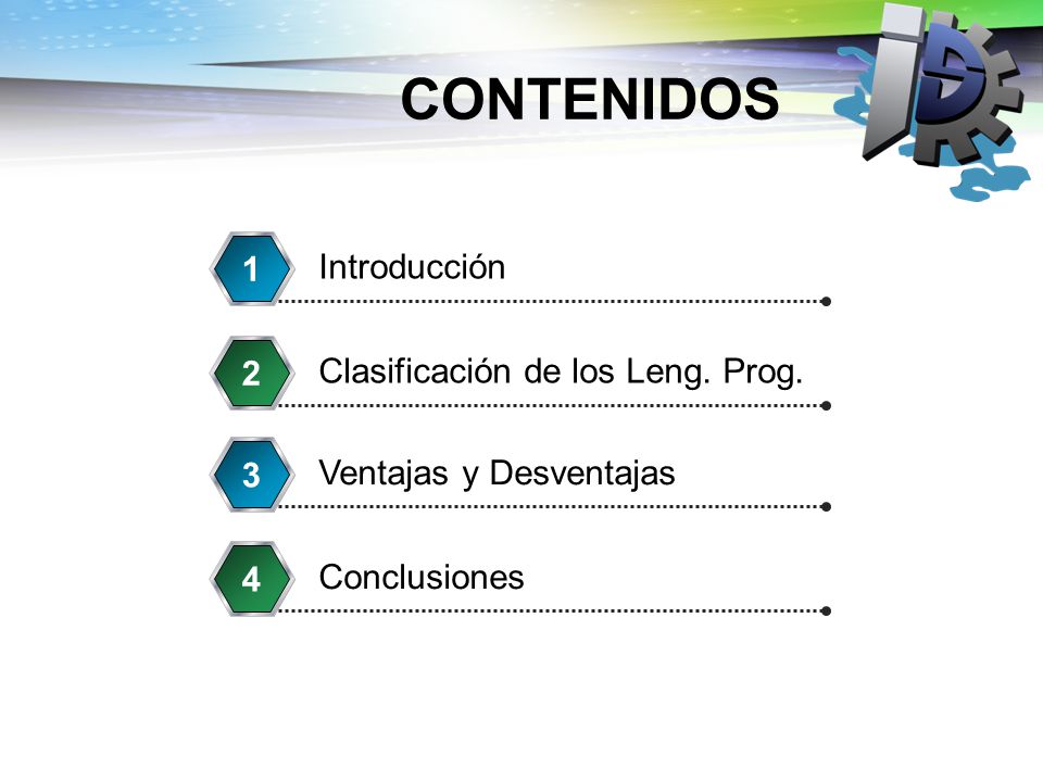 CONTENIDOS 1 Introducción 2 Clasificación de los Leng. Prog. 3