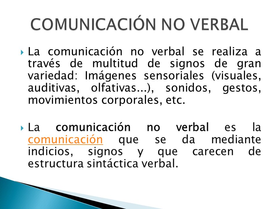 COMUNICACIÓN NO VERBAL
