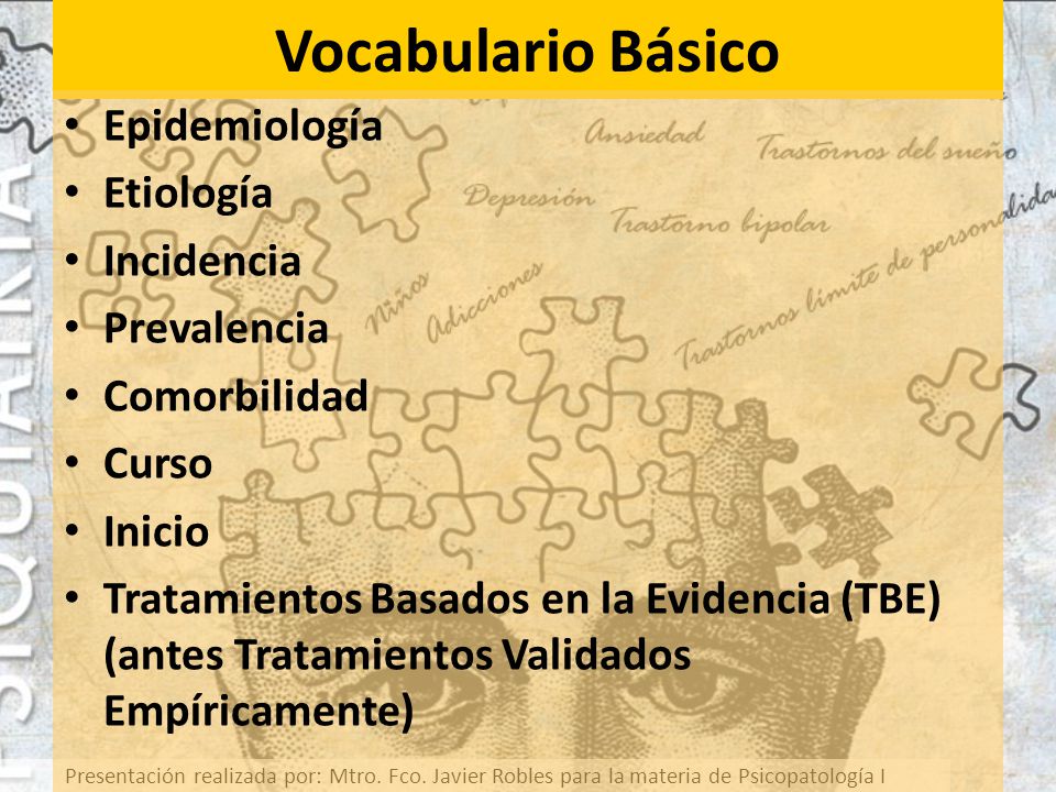 Vocabulario Básico Epidemiología Etiología Incidencia Prevalencia
