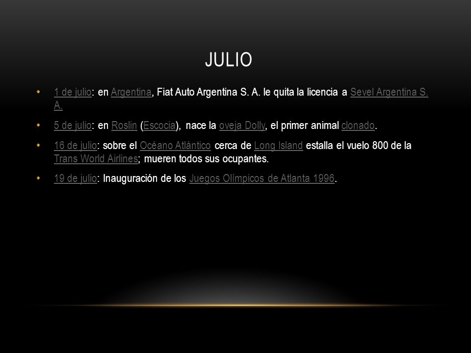 JULIO 1 de julio: en Argentina, Fiat Auto Argentina S. A. le quita la licencia a Sevel Argentina S. A.