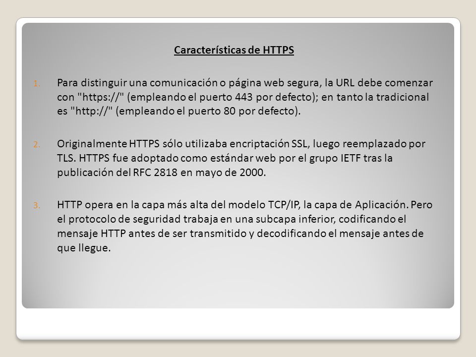 Características de HTTPS